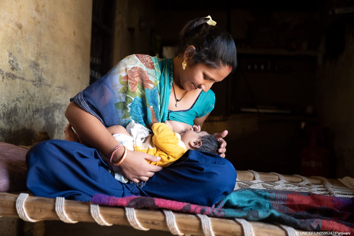 UNICEF's tweet photo. It’s #WorldBreastfeedingWeek! 

Breastfeeding gives babies the best and only nutrition they need in their first six months of life, helping to prevent illnesses and boosting their brain development. https://t.co/aSw62FPe0a