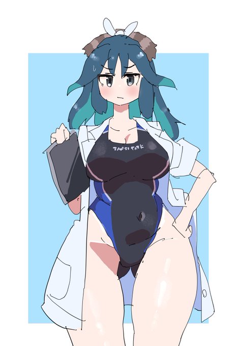 競泳水着+白衣カコ博士!!!!!!!!!!! 