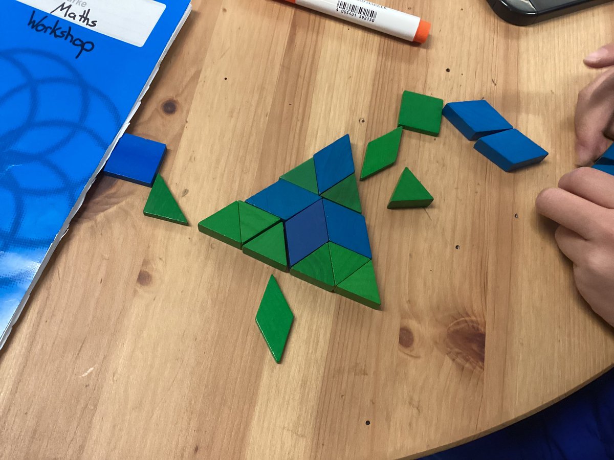 Today we investigated fractional parts of geometric shapes and used pattern blocks to solve a variety of puzzles. Boys had to use their #mathematicalmindsets to find multiple solutions and share their explanations. <a href="/joboaler/">Jo Boaler</a> <a href="/JGelsthorpe/">Jon Gelsthorpe</a> <a href="/jasmineftaylor1/">Jasmine Taylor</a>