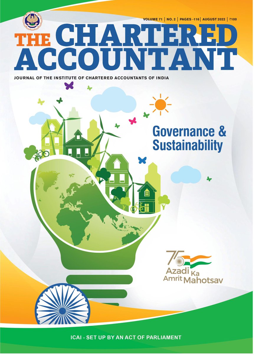 ICAI Members' Journal The Chartered Accountant - August 2022 Issue
To Access the Journal please visit
anax8a.pressmart.com/TheCharteredAc…
#IGoGreenwithICAI