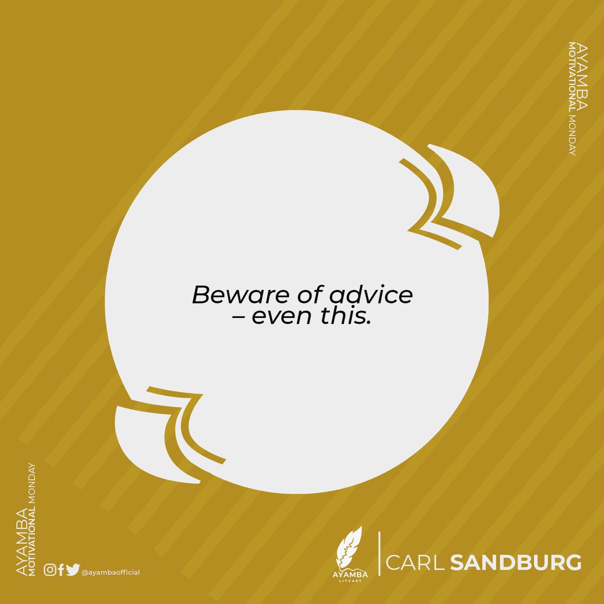 ayambaofficial's tweet photo. Noted.
.
.
.
.
#ayambalitcast #writingcommunity #writer #ayamba #writing #MotivationalMonday #motivation #creativewriting #creative #inspiration #ideas #CarlSandburg https://t.co/tlnDFJGtXa