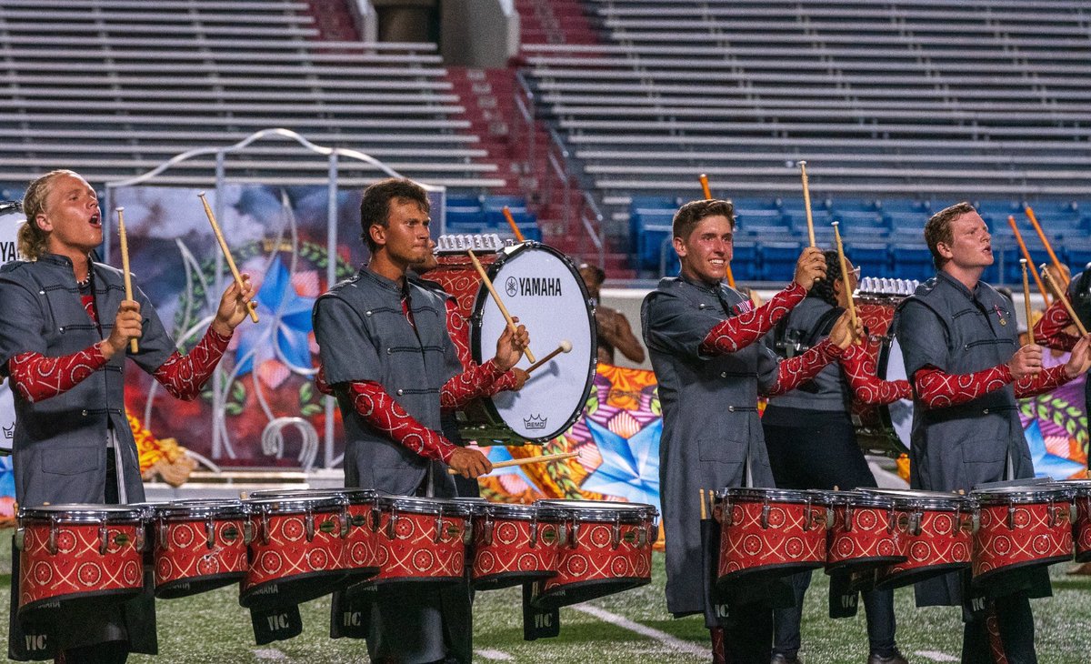 Evan Smith cheesing for the crowd while he shreds with <a href="/TheBlueStars/">The Blue Stars</a> as a performer and part of their leadership team!  <a href="/OlatheSouthHS/">Olathe South HS</a>