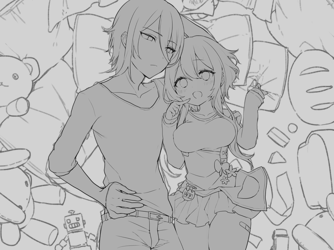 これは実は線画まで描いてたけどせっかくだしもっとファンシーでかわいいゆきちゃん先生が描きたい…となりボツになってしまったほう 