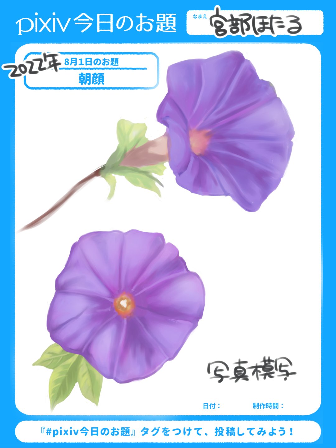 宮部ほたる 以前自分で撮ってた写真を参考に Pixiv今日のお題 朝顔 写真模写 T Co 3o14ww3soq T Co Zhshzerhrf Twitter