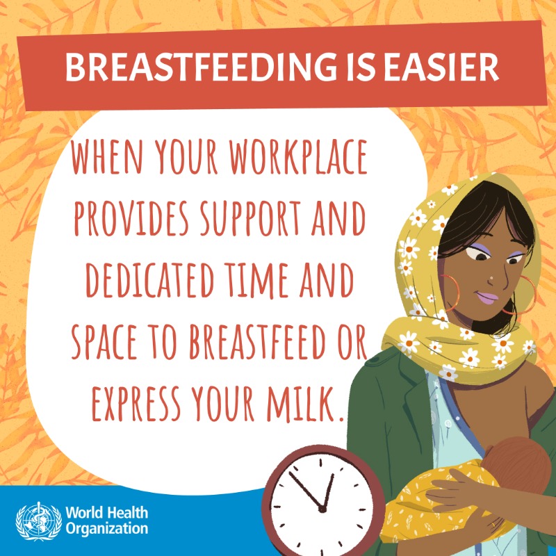 WHO's tweet photo. #WorldBreastfeedingWeek starts today! 

If everyone strives to step up for #breastfeeding, it will become much easier!

More https://t.co/V05R3wAc1q