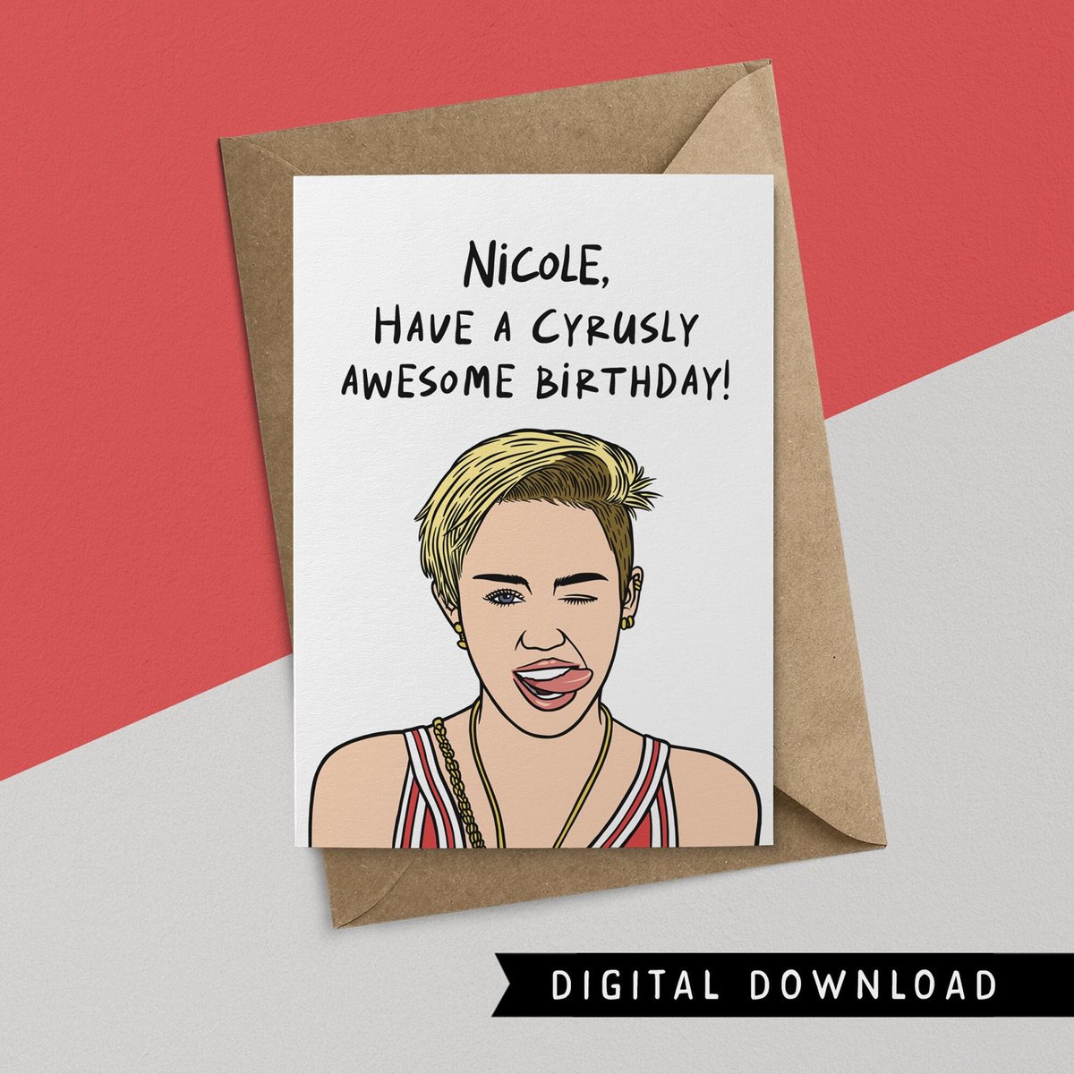 NunePress's tweet photo. Excited to share the latest addition to my #etsy shop: BUY 1 GET 1 FREE! Printable Birthday Card - Instant Download - Miley Cyrus Gift - Funny Birthday Card - Happy Birthday Card - Funny Card https://t.co/y6e81ABMom #red #birthday #white #printablecard #birthdaycard #i https://t.co/f1uPYyrBpa