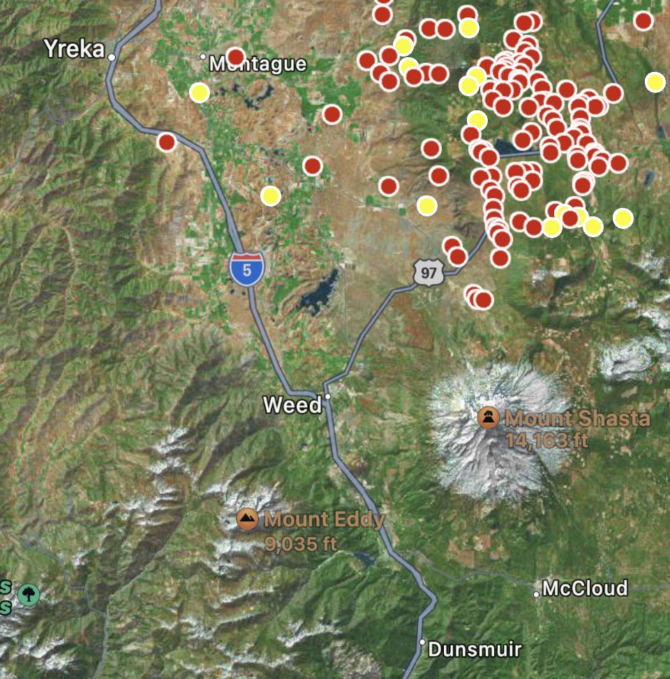 This is the fresh hell that awaits #siskiyoucounty folks THIS week. #lightning #cafires #McKinneyFire