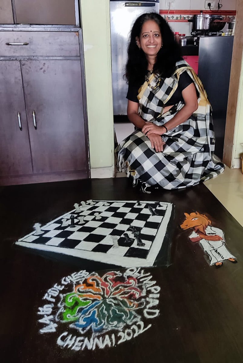 Trending now…CHESS KOLAMS 😃😃#ChessChennai2022