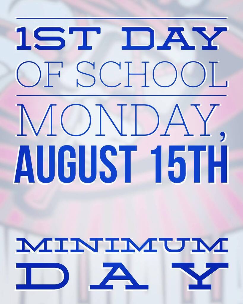 valhallahigh's tweet photo. SAVE THE DATE // School starts on Monday, August 15th.
School starts at 8:30am and we’ll be on a Minimum Day schedule. Enjoy the last 2 weeks of summer!!
#1stDayofSchool #lastdaysofsummer #minimumday #twoweeksleft https://t.co/DI8S4lSq2Z https://t.co/1bbziCdpUc