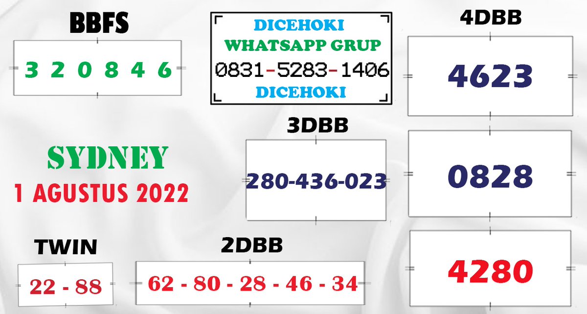 DiceHoki's tweet photo. 🔥 SYDNEY 🔥
1 AGUSTUS 2022 

Link daftar opaltogel : https://t.co/3gGC3lKhm1

Link grup angka jitu gratis whatsaap : https://t.co/Dyk7gzItt7

Daftar dan main di OPALTOGEL sekarang! https://t.co/k9hP6EpSPj