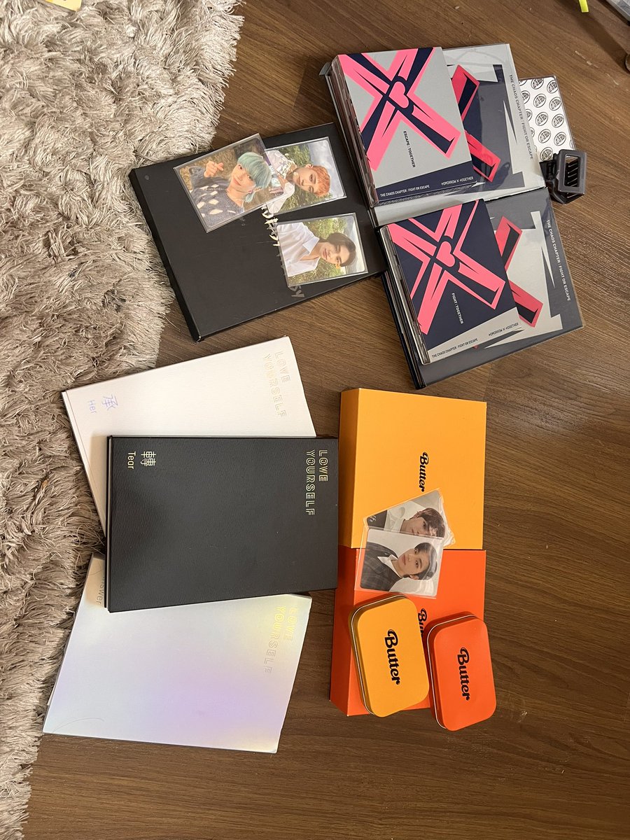 prettyboycolls's tweet photo. wts lfb bts txt skz ph 

unsealed albums !! 
— bts butter set (w/ pob case) &amp; ly answer l ly her o ly tear o 
— txt foe w/ jewel case 
— skz no easy limited edition 

QYOP! some have incomplete inclusions so please dm before mining ! https://t.co/hkuEZI3RDm