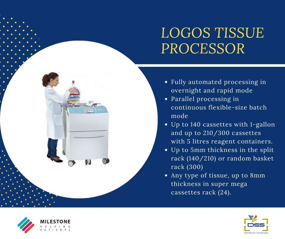 DSSImagetech's tweet image. #LOGOS is an all-in-one tissue processor with the exclusive Milestone patented microwave hybrid processing technology. It is a flexible #tissueprocessor highly adaptable to customized workflow streams. 

Visit: dssimage.com/logos.html 

#dssimage #milestone #inspiredbytechnology