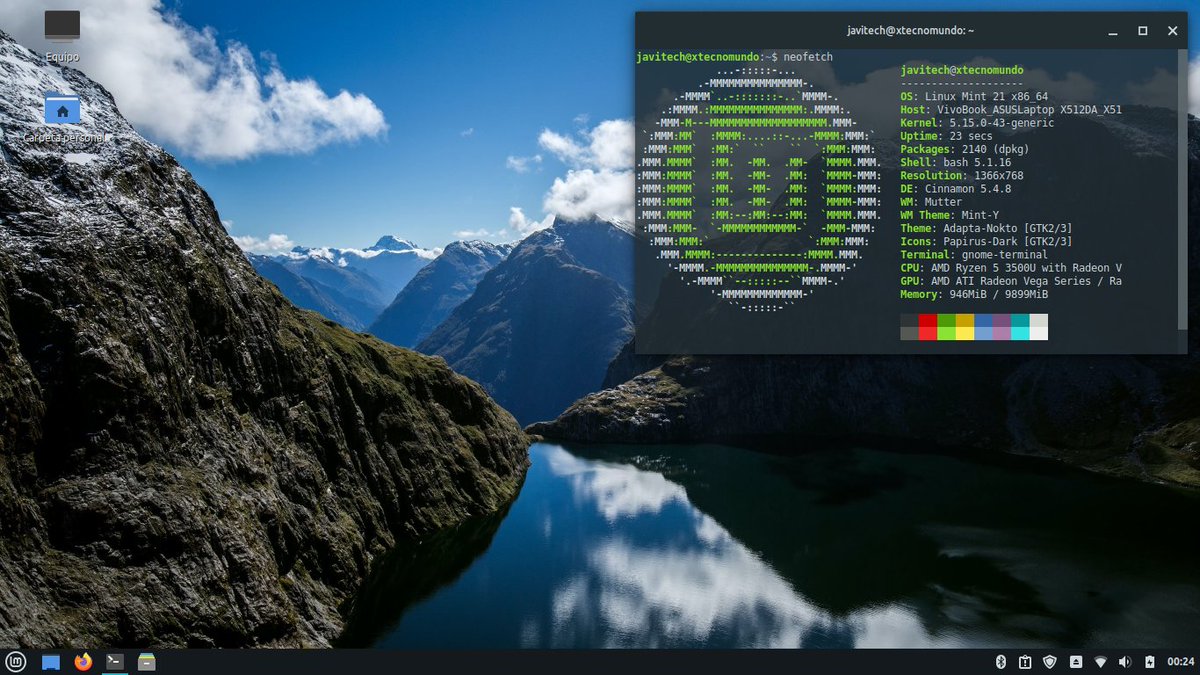 4Sentinell's tweet image. #LinuxMint21  #Vanessa corriendo. Nuevamente repito, los mejores fondos de pantalla vienen en esta distribucion.
Un error pequeño con la extension transparencia que me imagino se debe arreglar en estos dias.
