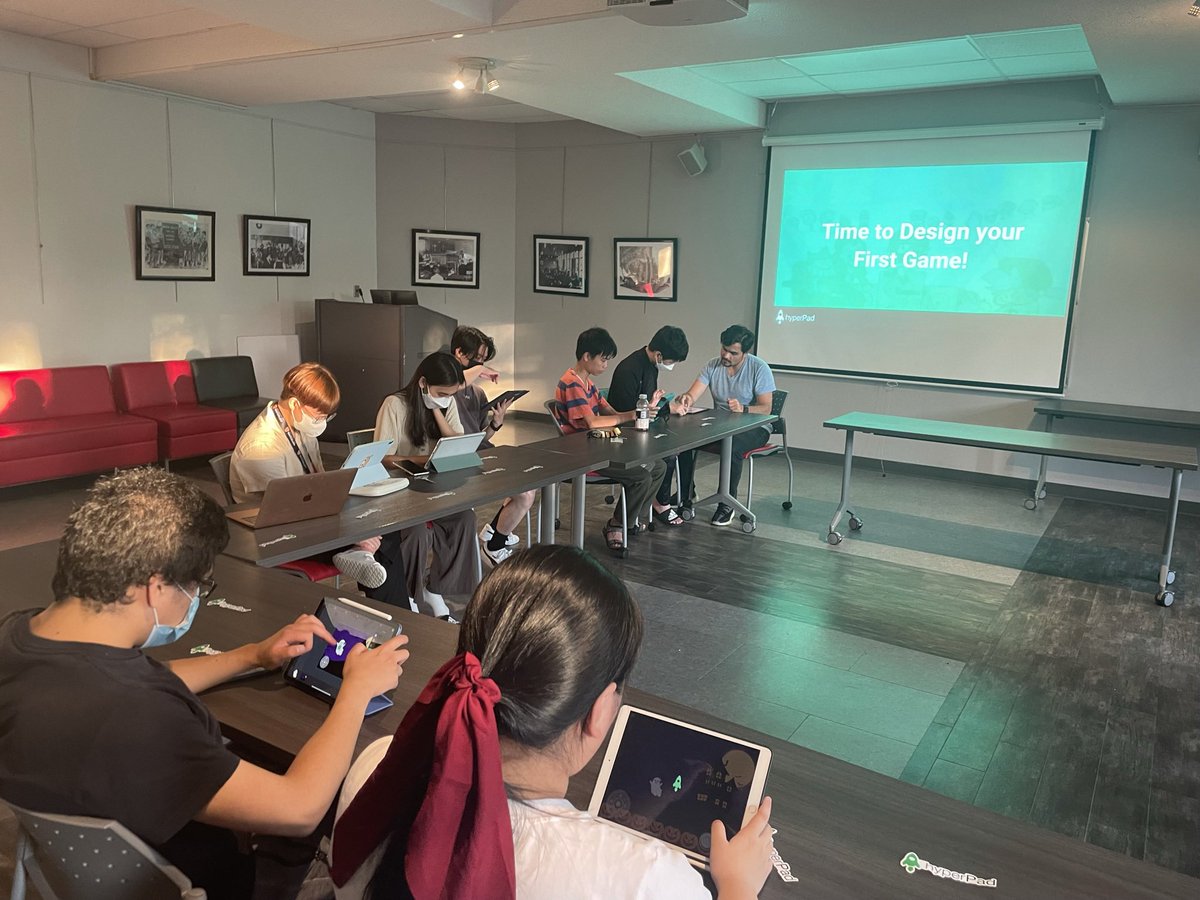 hyperPadApp's tweet photo. Thanks @RenisonELI for letting us host our last Game Design workshop at @renisoncollege in the @UWaterloo campus ๐ #learntocode #hyperworkshop #hyperpad #createyourgame #indiegame #indiegames #GameFi #gamedev #waterloo #learn https://t.co/h7cyjaH9wp