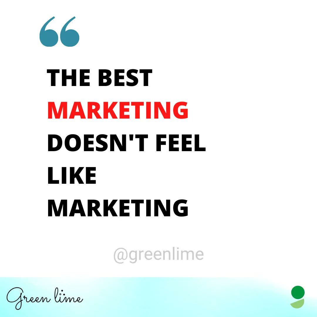 greenlime_offcl's tweet photo. The best MARKETING doesn't feel like Marketing.

#greenlime #makeitdigital #chennai #tamilnadu  #saas #marketingtips #brandingtips  #sales #psychologytips #colourpsychology #growth #businessowner #Entrepreneur #businessowner #smallbusinessownership https://t.co/mfGXKth4uu