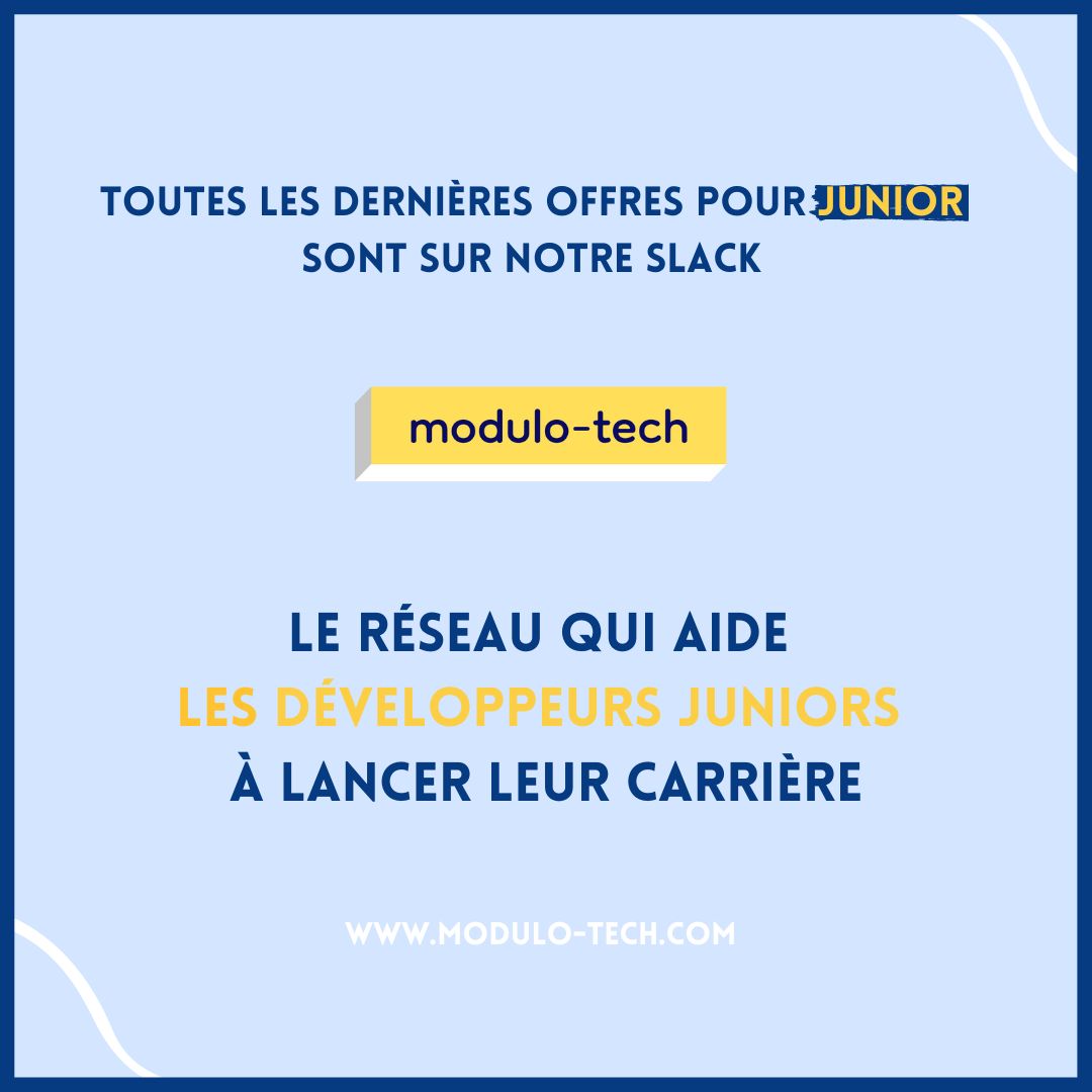 Modulo_Academy's tweet photo. Beaucoup d'autres offres sur le slack de Modulo-tech 👉 inscrivez-vous : https://t.co/kjUAHPnzgX https://t.co/HwCrd0cV25