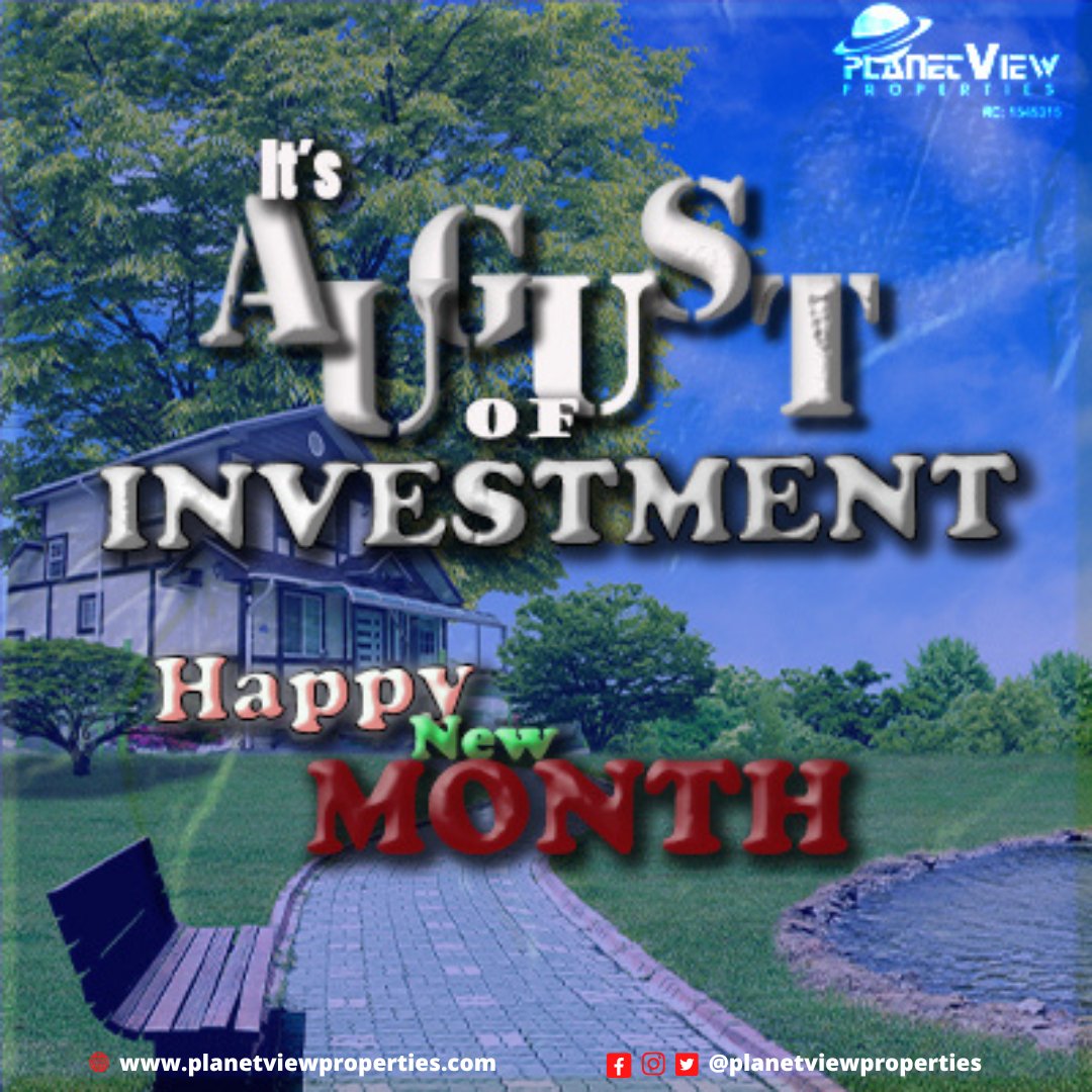 PlanetviewProp's tweet image. Planetview properties wishes you a happy and fruitful new month. 
Don't forget to invest wisely. 
Planetview properties is here to help you invest wisely.
Planetview cares... 
#planetviewproperties #genuineproperties #genuineland #property #investment #realestate #realtor