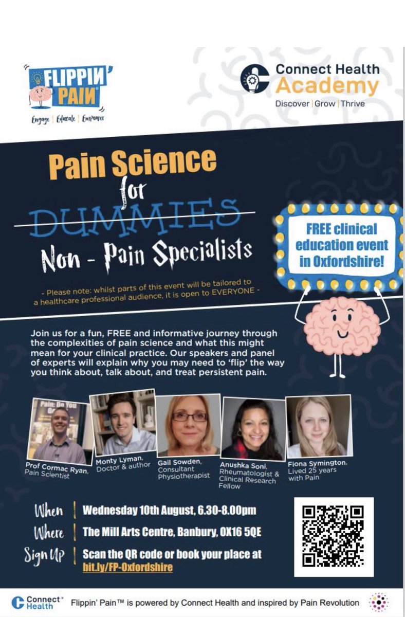 FlippinPain's tweet image. Are you a health professional with patients/clients who are affected by chronic #pain?

Check out this fun, FREE &amp;amp; practical education evening in Banbury, Oxfordshire 

“Pain Science for Non-Pain Specialists” Wed 11th Aug

Booking at bit.ly/FP-Oxfordshire