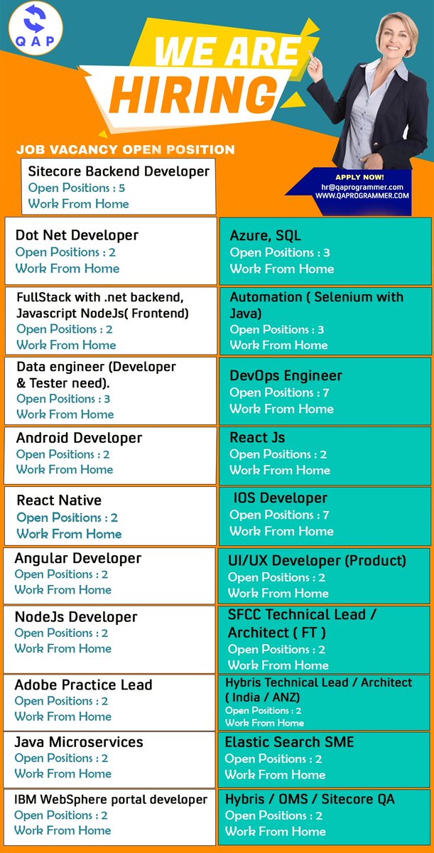 QaProgrammer's tweet photo. #javadeveloper #qa #software #hiring #iOSDeveloper #ReactNative #UI/UXDeveloper #SAP #MagentoDevelop https://t.co/yKR3ZlVELE