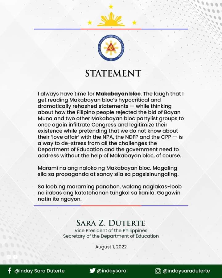 We love u vp sara 💚 iba tlaga pg my political will tatak duterte 👊