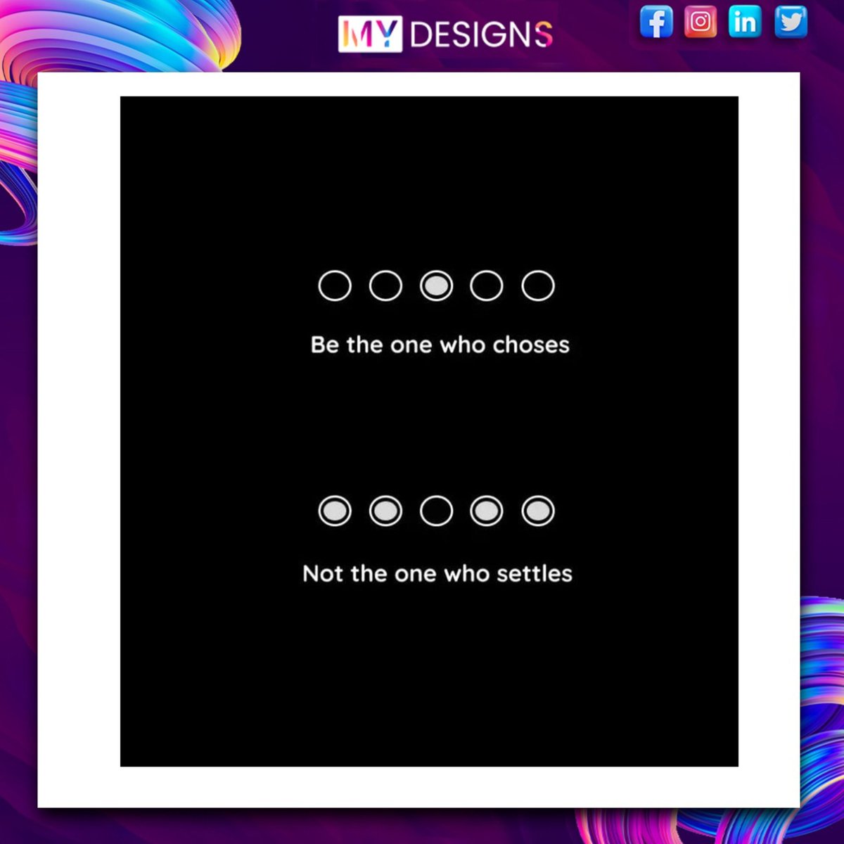 MydesignsCo's tweet photo. Never settle
.
.
#designinspiration #design #motivation
#motivation #inspiration
#awesomegraphics
#graphicdesigning #graphicdesigningcourse
#MyDesign https://t.co/W8JlcEVLfB