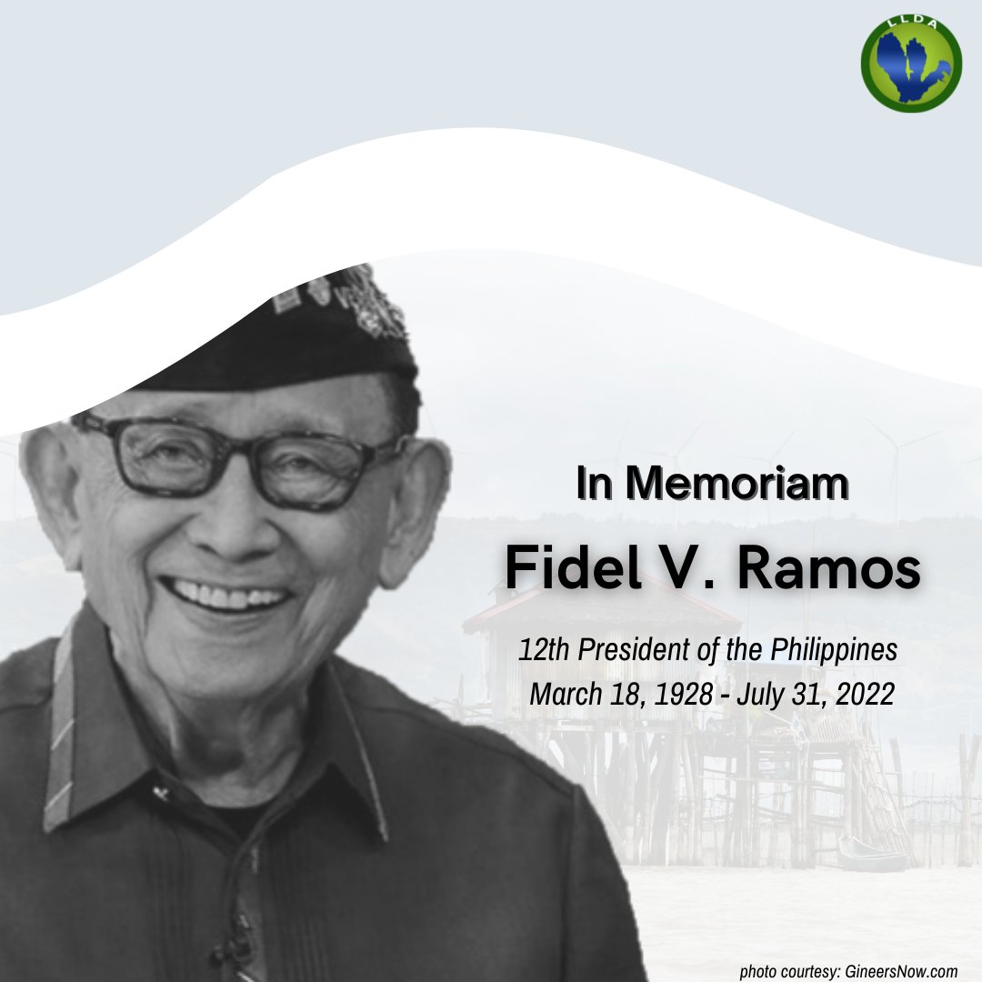 LLDAOfficial's tweet photo. On behalf of the men and women of LLDA, we would like to offer our heartfelt condolences to the Ramos family on the passing of former President Fidel V. Ramos.

May he rest in eternal peace. https://t.co/5lG8zISCcM
