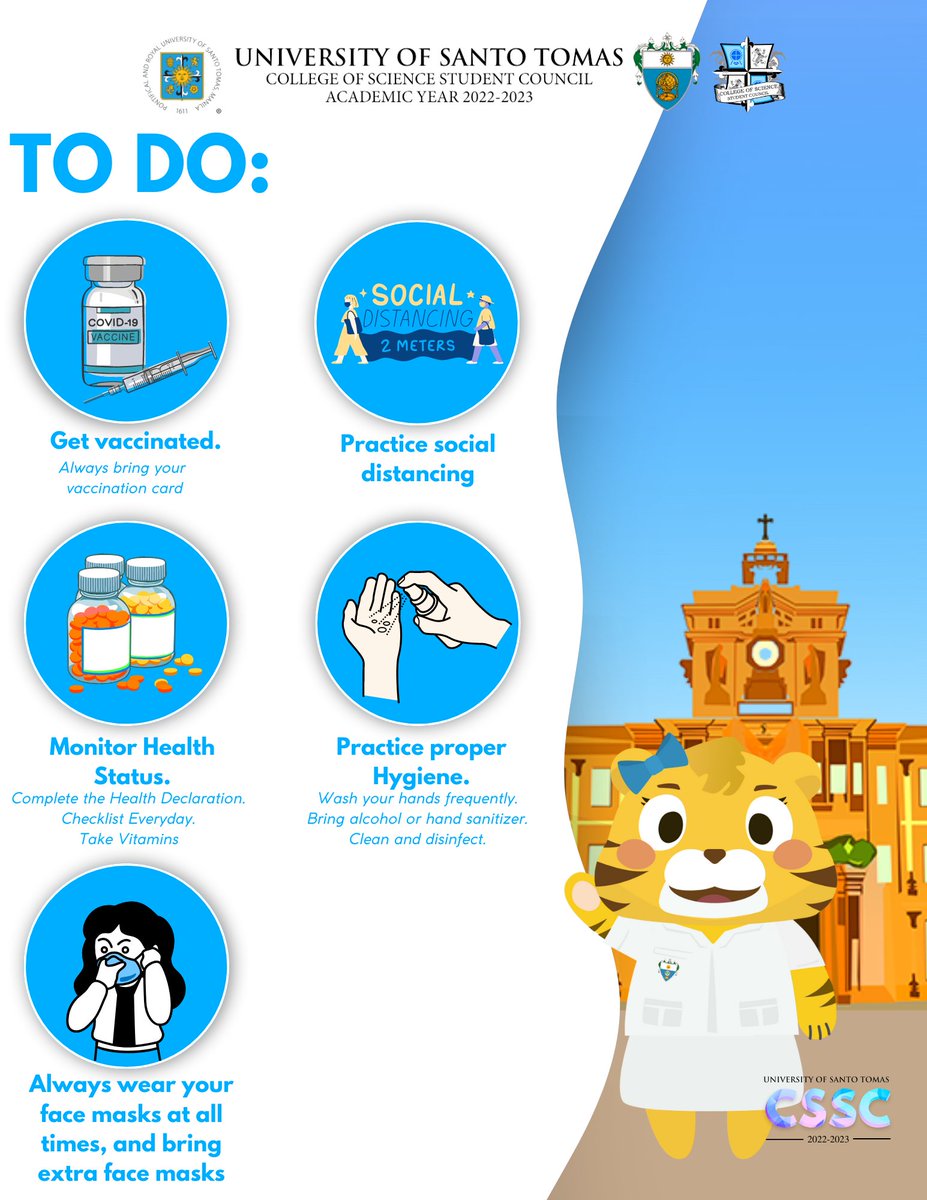 USTCSSC's tweet photo. What’s up, College of Science? 😉💙

Papunta na tayo sa exciting part! Here are the following guidelines, reminders and health protocols to always keep in mind for our limited face to face classes. 

(1/3) https://t.co/43uXX06yNI