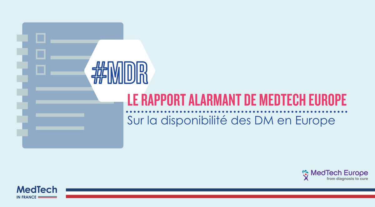 Medtech in France (@medtechinfrance) on Twitter photo Les 500.000 DM seront-ils tous certifiés CE à temps pour mai 2024 ? <a href="/medtecheurope/">MedTech Europe</a> a mené l'enquête.
>85% des DM ont toujours besoin d'une certification #MDR.
Le constat est clair : de nombreux DM existants, disparaîtront du marché, pénalisant les patients et l’innovation. Les 500.000 DM seront-ils tous certifiés CE à temps pour mai 2024 ? <a href="/medtecheurope/">MedTech Europe</a> a mené l'enquête.
>85% des DM ont toujours besoin d'une certification #MDR.
Le constat est clair : de nombreux DM existants, disparaîtront du marché, pénalisant les patients et l’innovation.