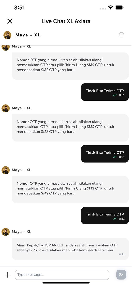 ismanjr's tweet photo. Hey @myXL saya sedang berlangganan xlpass 7 hari, hari ke6 hilang sinyal, contact live chat kenapa begini responnya? Tolong dibantu ya, mahal loh langganan xlpass. https://t.co/KGDZQ6BTXZ