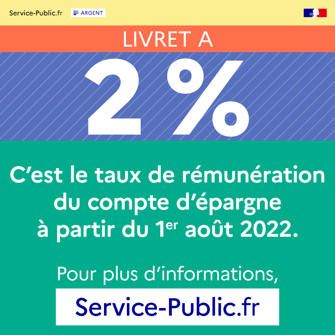 servicepublic.fr on Twitter "Le taux du livret A est augmenté au 1er