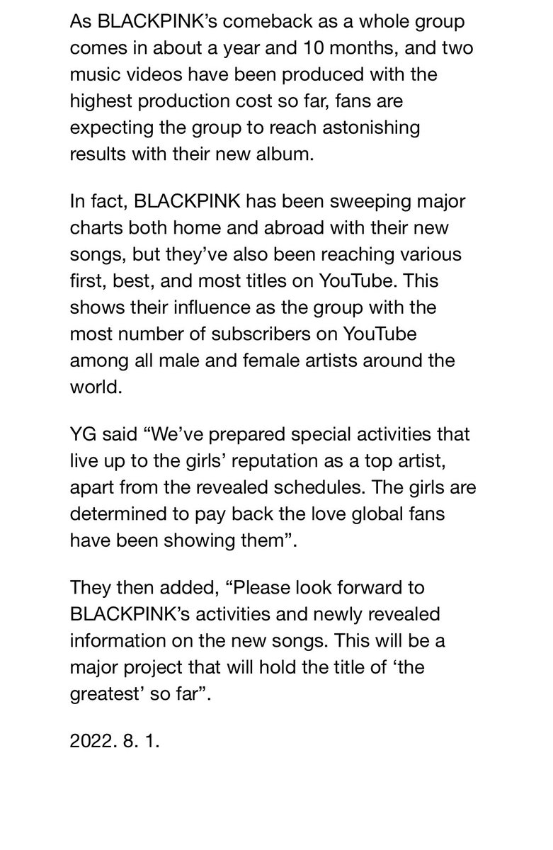 BLACKPINKCNTRAL's tweet photo. YG LIFE Update w/ @BLACKPINK

“The clip also showed pink water drops falling from a sharp canine tooth, spreading fast after falling on something. The addictive yet mysterious background beat made listeners’ heart beat fast, drawing curiosity on the song.”
#TheComeback #BornPink https://t.co/mDItyCMzWi