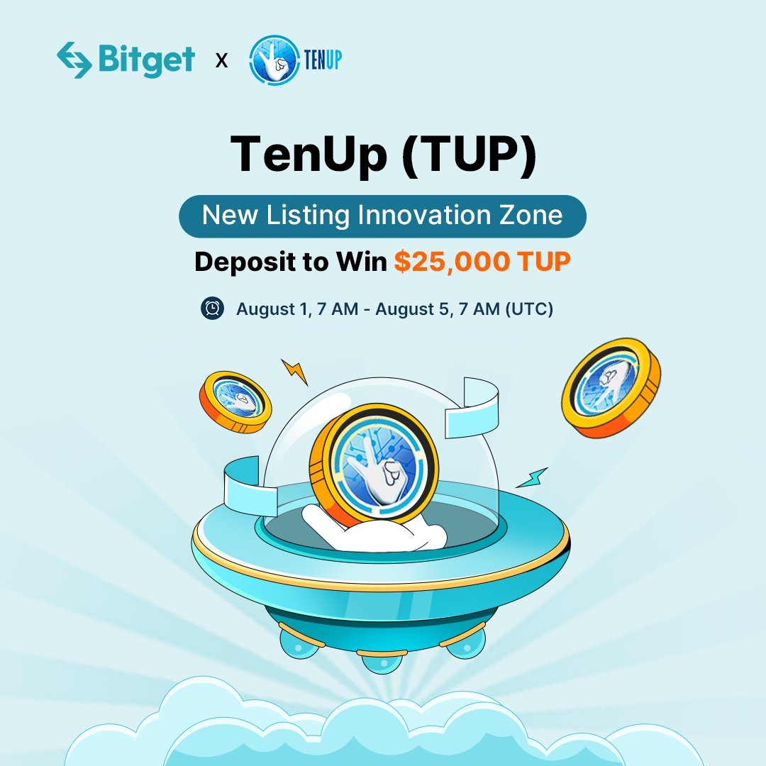 bitget's tweet photo. Celebrate $TUP @TenupNation Deposit to List with us! 🎉
DEPOSIT, GET $TUP LISTED &amp; WIN PRIZES:

✅ Register: https://t.co/HdaMIZslqa
✅ Deposit >$100 $TUP and Share $25,000 Prize Pool!

⏰: Aug 1, 7 AM - Aug 5, 7 AM  (UTC)

📝Details - https://t.co/XCeYhJXa5j https://t.co/JjhV4nKqkX