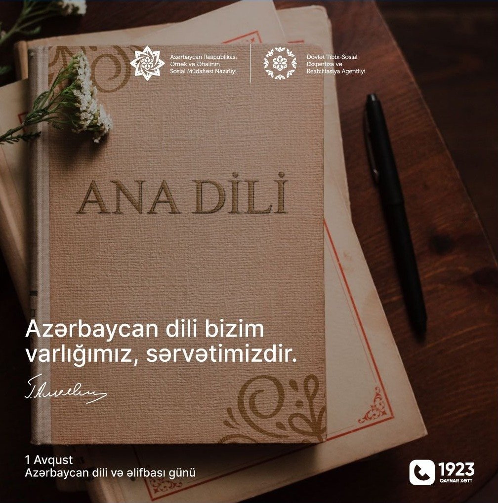 saglmmmdv's tweet photo. #1Avqust - Azərbaycan dili və əlifbası günüdür.
#ƏƏSMN #SosialGovAz #DTSERA #Anadili https://t.co/jrXlIZ99Ds