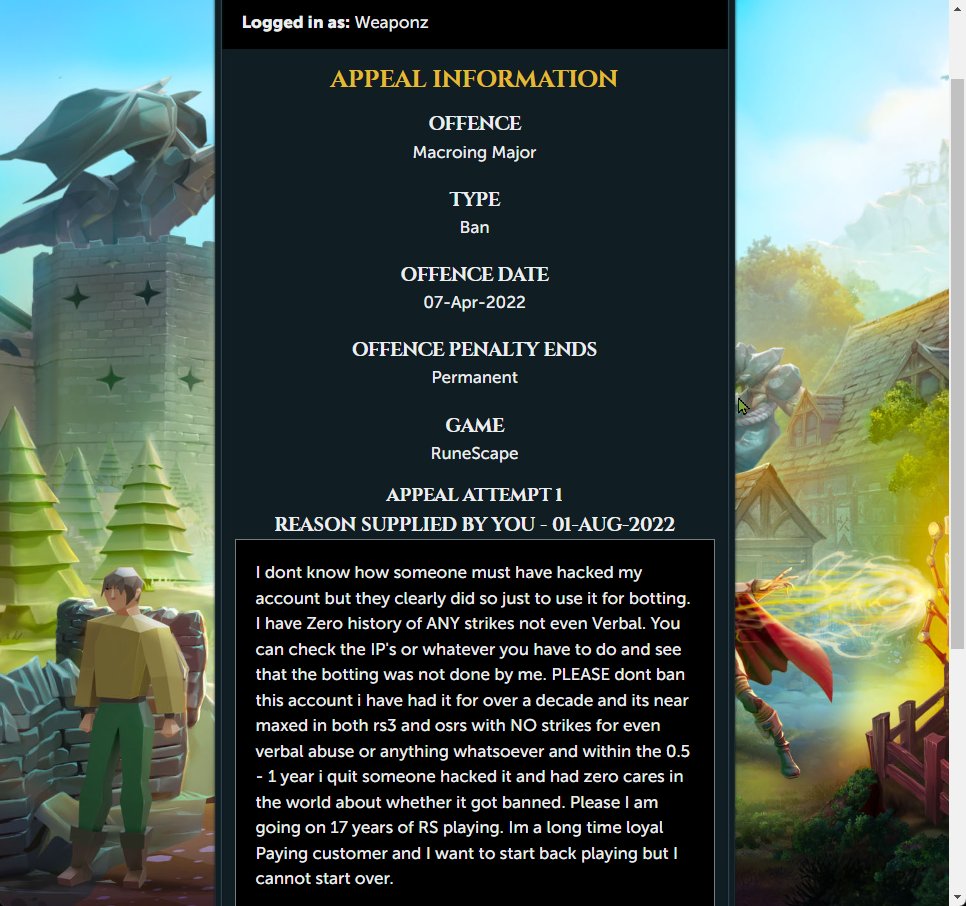 codemack's tweet photo. @JagexSupport Can someone please help me with this. Ive spent thousands maybe close to ten thousand with Jagex over the course of my career and I just really dont want to lose the most nostalgic and sentimental thing i have tied to RS https://t.co/Gj86tW9sR3