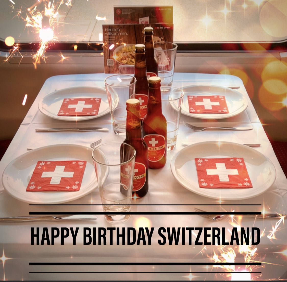 nekirmalkic's tweet photo. Nationalfeiertag im IR15 Luzern-Genf Flughafen.
Das Bistro Team wünscht euch einen schönen und sonnigen 1.August
@elvetino @_DiningCar #SpeisenBeimReisen #IR15 #SBBCFFFFS #Luzern #Sursee #Zofingen #Bern #Fribourg #Lausanne #Genf https://t.co/yiEekx328d