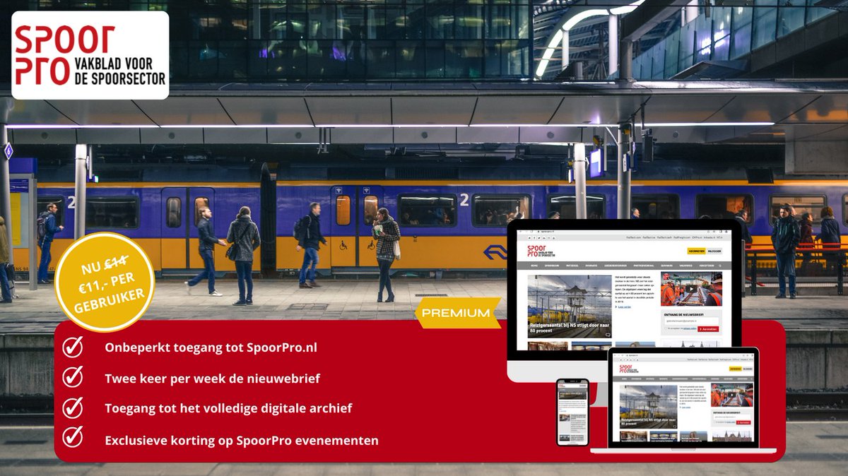 SpoorPro's tweet image. Blijf moeiteloos op de hoogte en volg alle feiten over de SpoorPro sector.  Met een SpoorPro premium abonnement heb je bij SpoorPro.nl volledig toegang tot alle artikelen. 
Word nu ook lid met een start abonnement: 
spoorpro.nl/abonneren/?utm…

#SpoorPro #Korting #Spoor