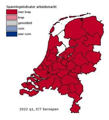 Krap, krapper, krapst. Voor het eerst in mijn loopbaan is de #spanningsindicator #arbeidsmarkt #ict beroepen compleet rood gekleurd.   Veel vraag, maar weinig aanbod. Nog meer de focus op onbenut #talent, het #werk anders organiseren en #omscholen.