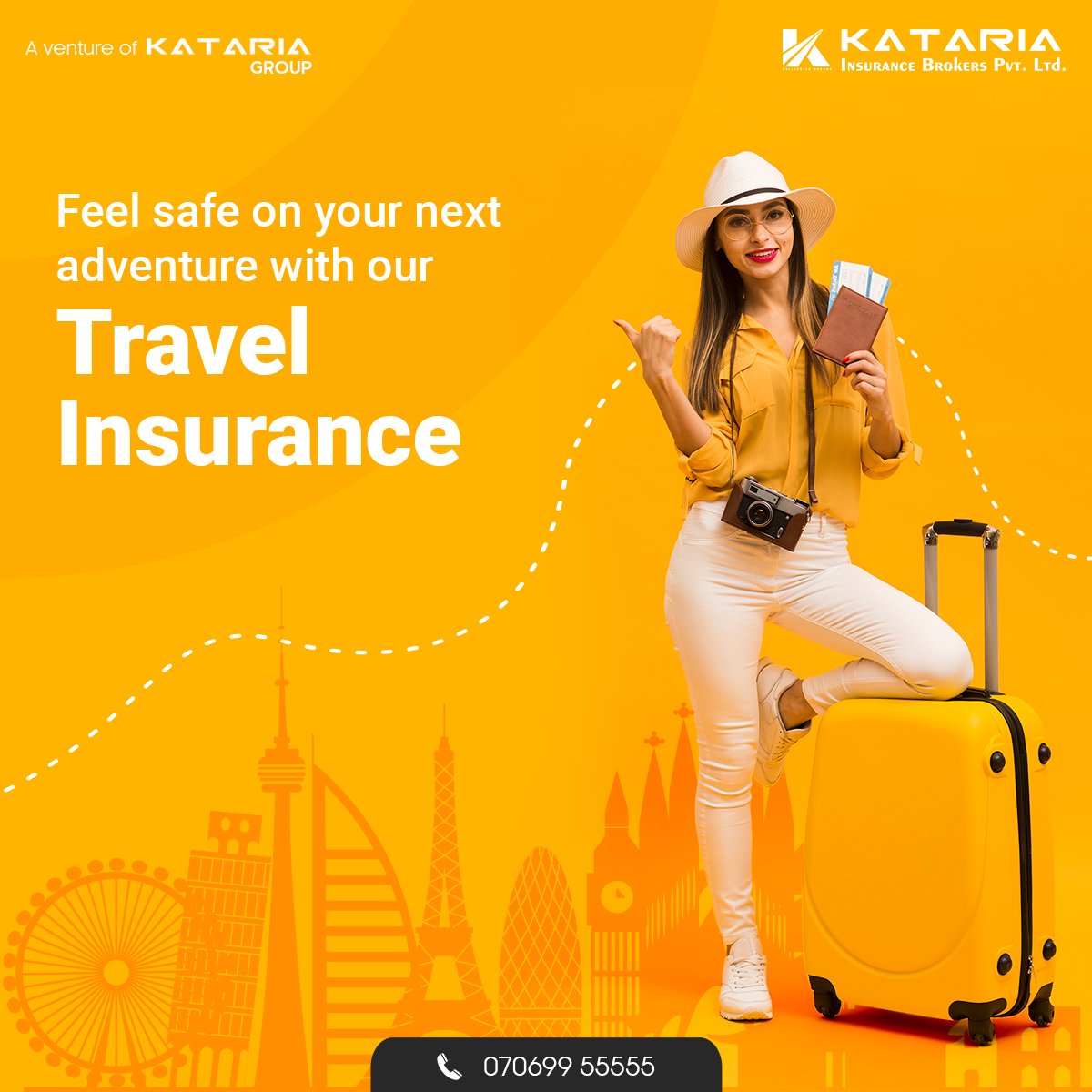 Katariagroupco's tweet image. Traveling can be a scary experience but we are here to change all that, so you will feel safe and calm as you go on your next adventure.

To know more, call us on +91 7069955555

#Kataria #KatariaGroup #KatariaInsurance #Insurance #HealthInsurance #MotorInsurance #TravelInsurance