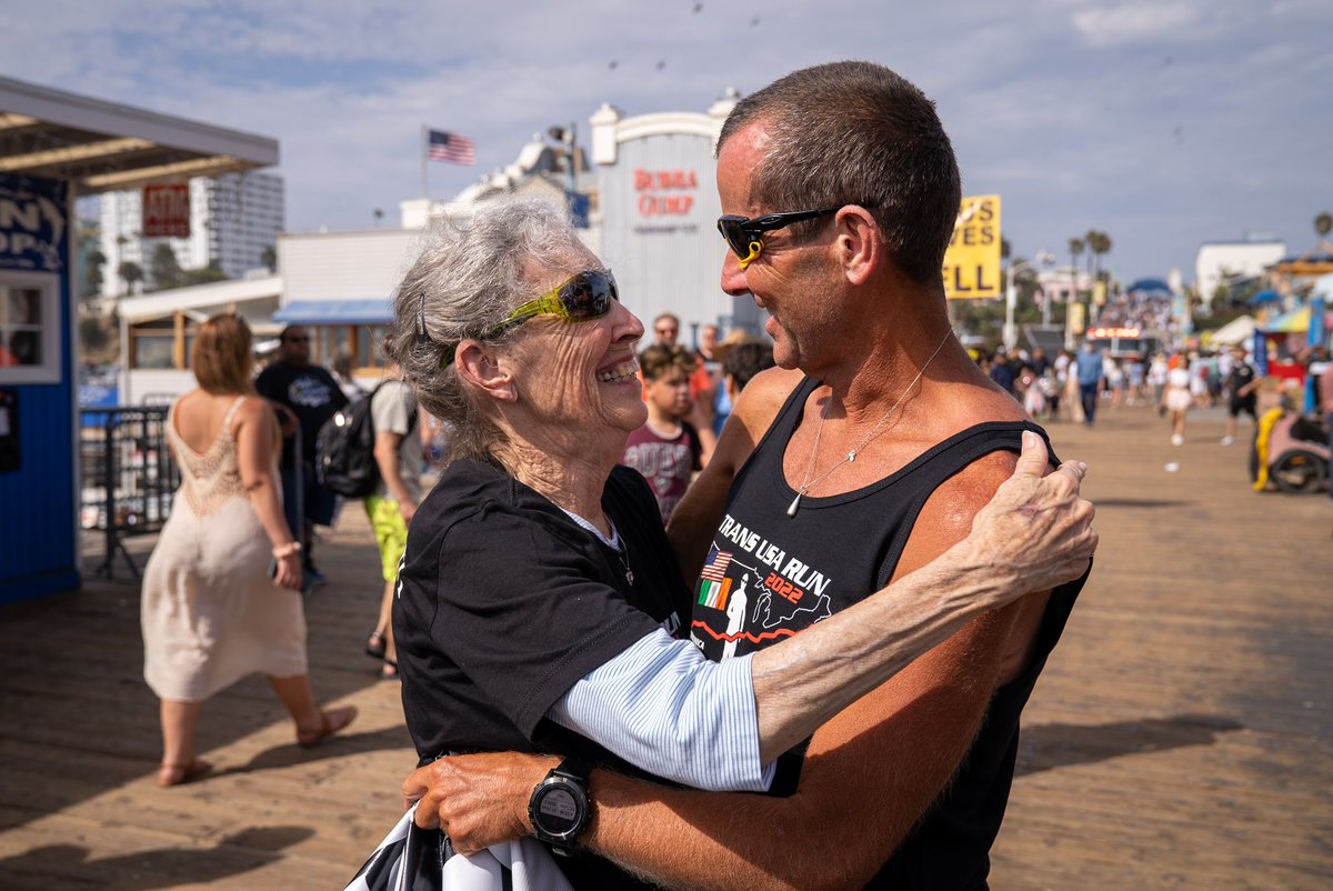 Finished a 3,200 mile run across the USA at Santa Monica Pier on July 31st  It’s my 2nd run across the USA. I carried the ashes of a friend of mine-Alvin Matthews-who died unexpectedly last year. Returned them to his mother Sara at the finish. #transUSArun #running #ultrarunning