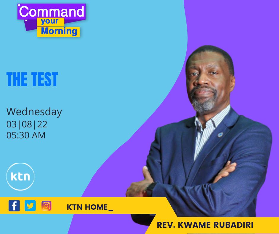 God will test us just as he tested Abraham. This is a clear and simple truth. Rev <a href="/KRubadiri/">Kwame Rubadiri</a> shares more on 'The Test' this Wednesday at 5.30am on #CommandYourMorning

#welcomehome