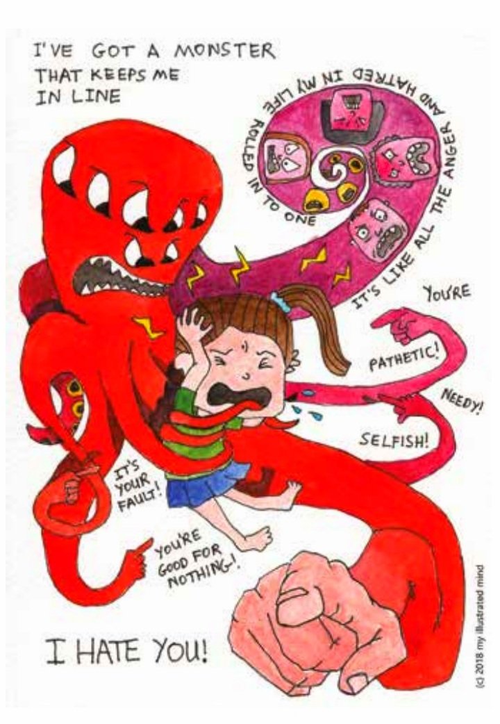 "Drawing made the intangible concrete. It gave me a means to capture the complexity, chaos, and intensity of my emotional experiences in a way that made me feel heard for the very first time."

An Illustrated Mind by Kathryn Watson <a href="/myillumind/">my illustrated mind</a> 

asylummagazine.org/2020/09/an-ill…