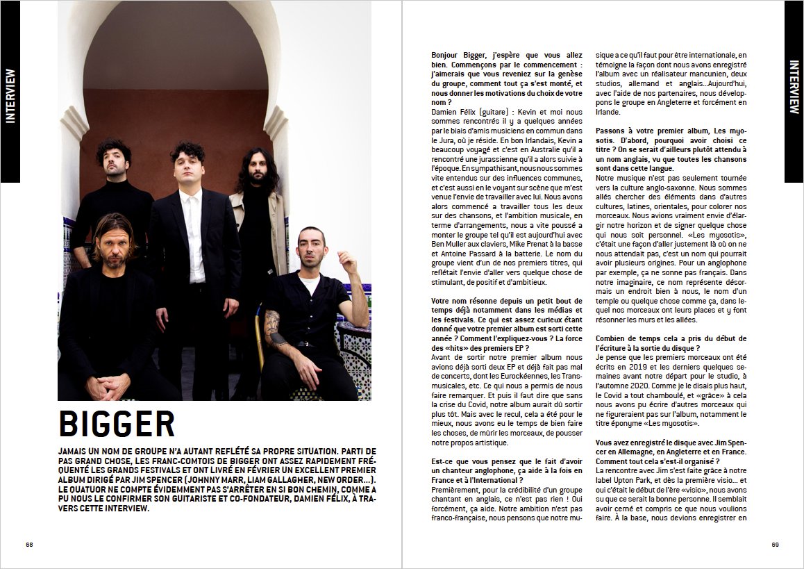 #WFENECMAG / N°51 : #INTERVIEW p.68 de <a href="/Bigger_music/">BIGGER</a> (<a href="/UptonPark/">UPTON PARK</a>)  => tinyurl.com/WFenecMAG51 #rock #bigger #britpop #pop