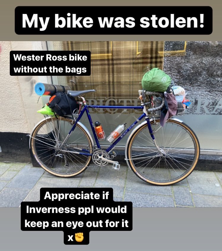 CMInverness's tweet photo. If you spot this lovely Wester Ross anywhere shout up! #inverness #bikewatch https://t.co/3CFQD5Z9LF