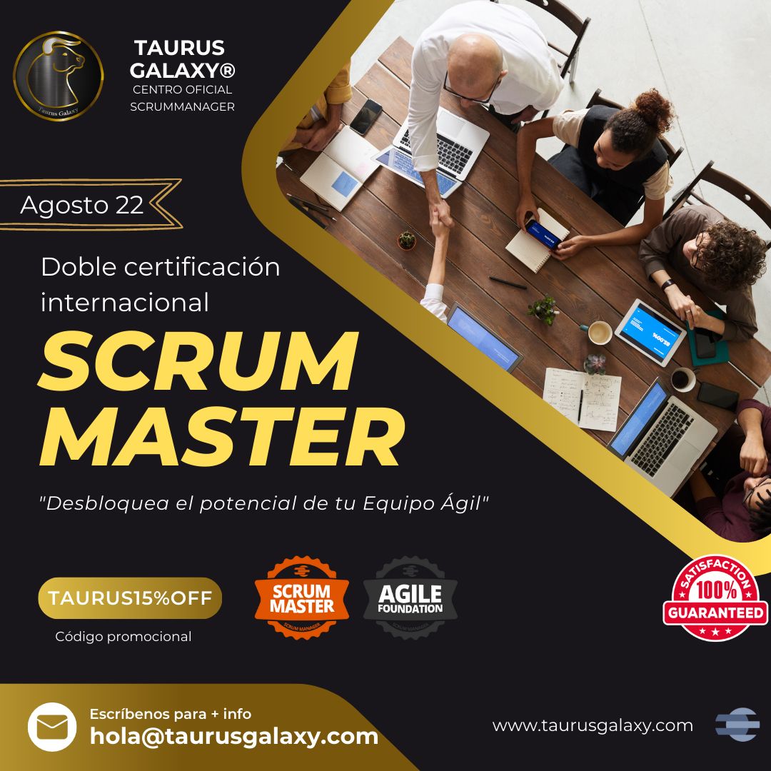 CursosScrum's tweet photo. ¡Nueva oportunidad para la certificación de Scrum Master con el centro de formación "Taurus Galaxy"!

En la imagen de abajo encontrarás el correo de contacto con el centro para solicitar más información y poder inscribirte. https://t.co/F3UZS0ZTew