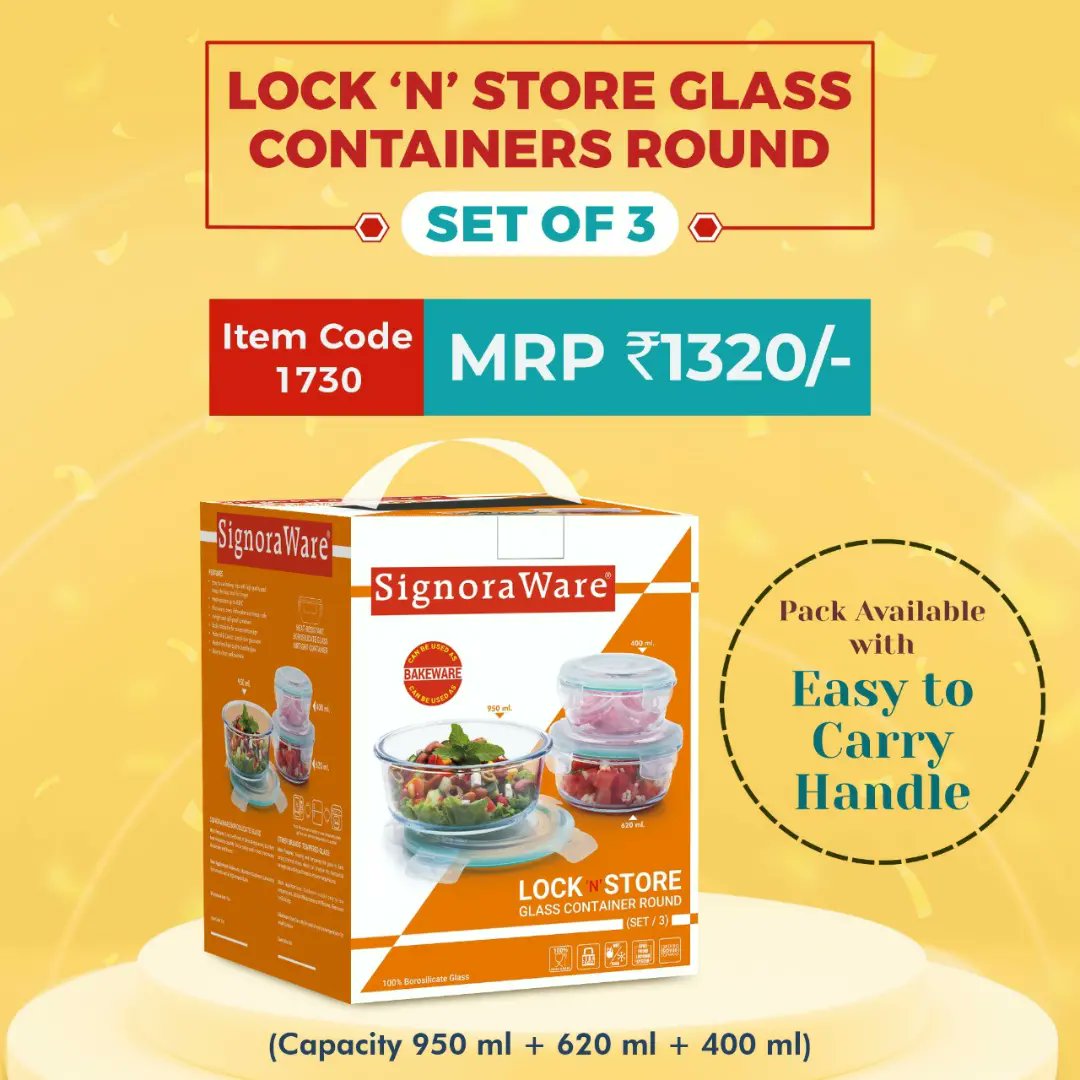 SignoraWare's tweet photo. Gifts filled with Happiness and Love

#signoraware #locknstore #glasscontainers #glass #glass #roundcontainers #squarecontainers #plasticlid #airtight #borosilicate #smallstorage #kitchen #storage #giftingmadeeasy https://t.co/P7pvcXVGMJ