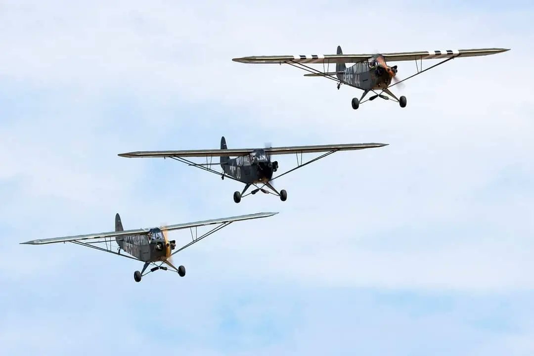 Here is our GI Flight debut at the Americans Flying day at Duxford. We put this group together to bring together operators of USAAF aircraft. Contact us if you want to be involved.
Photos by Martin Eames
#L4Grasshopper #PiperCub  #TigerMoth #deHavilland #T6Texan #GIFlight #USAAF