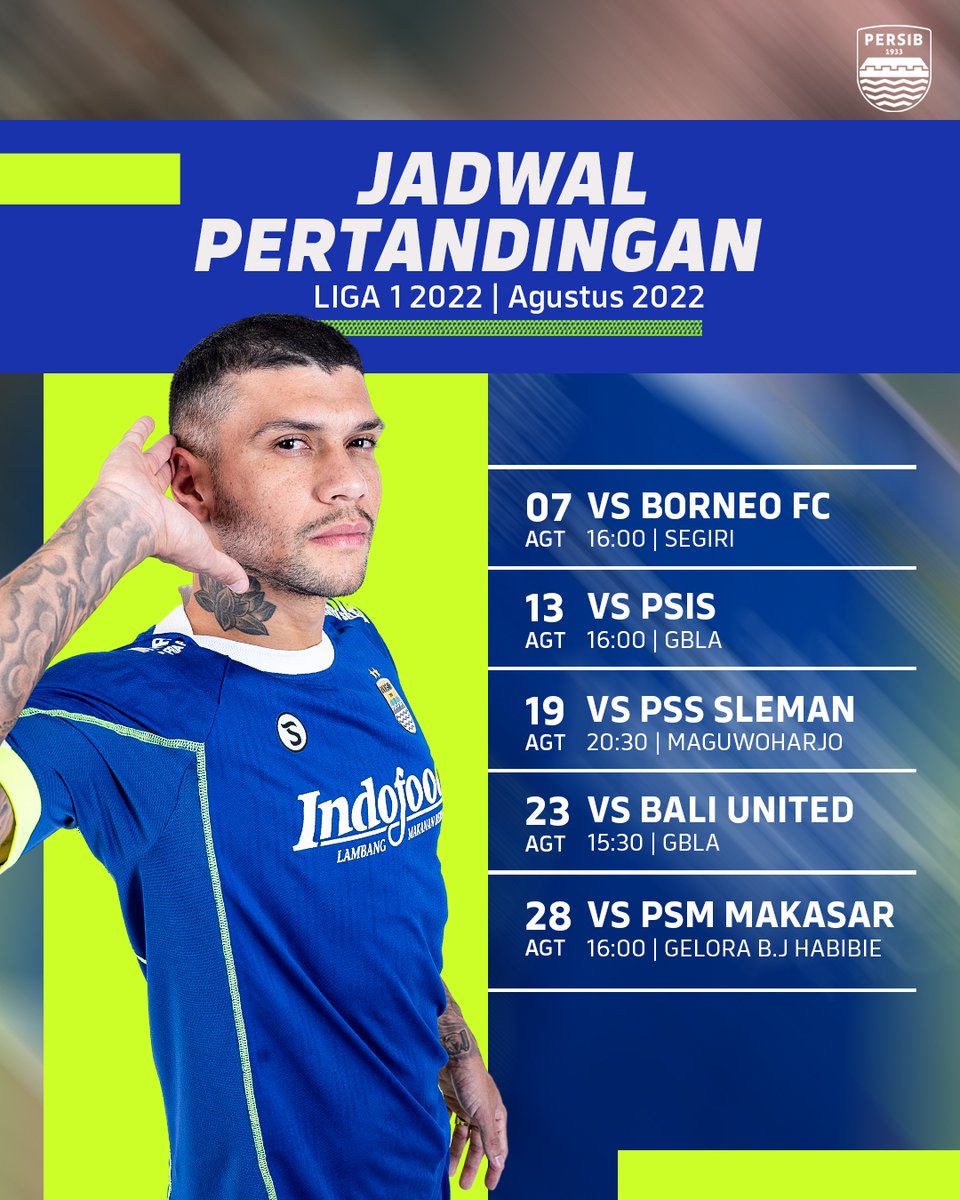 5️⃣ laga yang akan Pangeran Biru hadapi di bulan Agustus 2022 🔵💪

#PERSIB