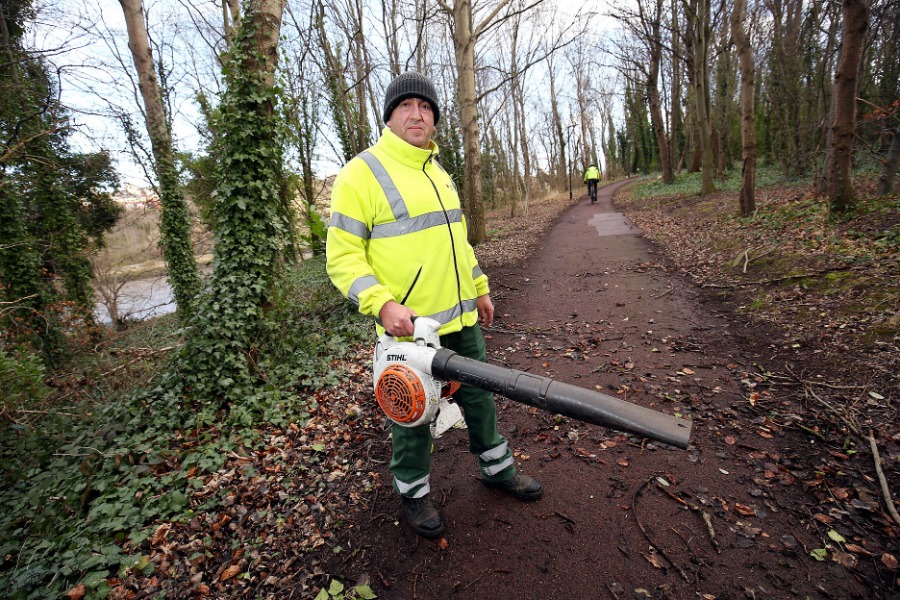 Ahead of <a href="/cycletoworkday/">cycletoworkday</a> on Thursday, did you know we have a dedicated officer to look after our 360 miles of cycle paths and routes?
David Wilson (pic from Feb) has made a massive difference to our network, and has proven really popular with the public.
#cycletowork #bikeisbest