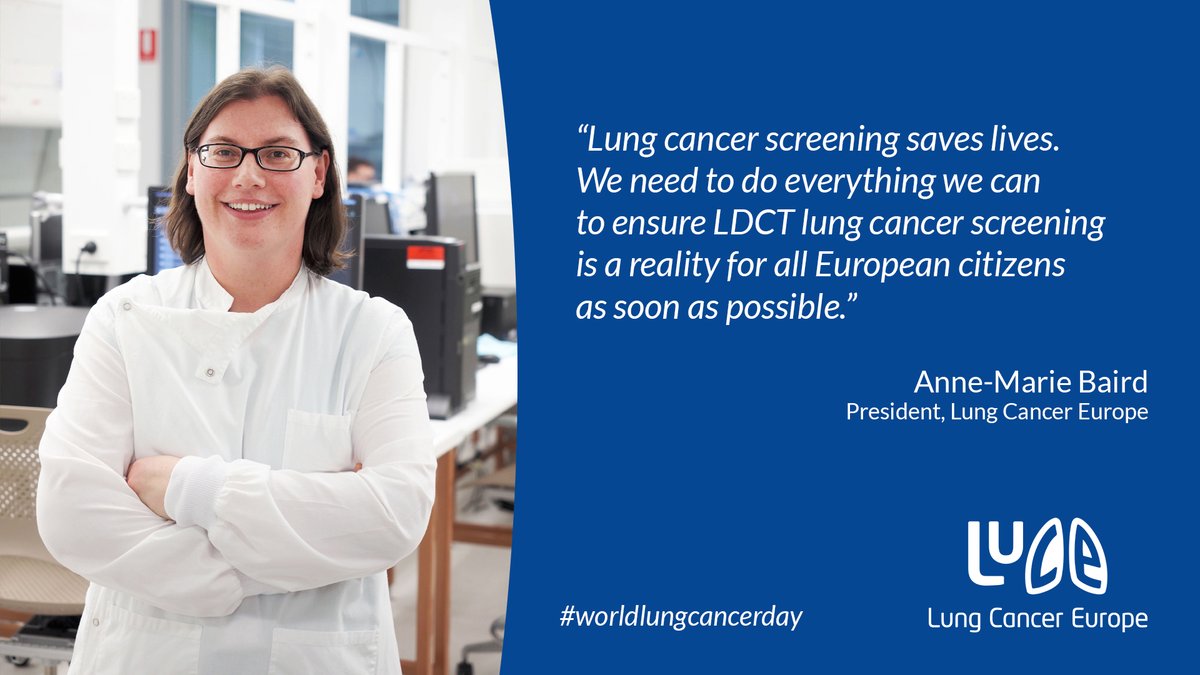 Lung Cancer Europe (@lungcancereu) on Twitter photo Today is #WorldLungCancerDay
Let’s take a moment to remind ourselves that lung cancer screening saves lives and that screening programs provide a better outcome for the community.
#LungCancer #EuBeatingCancer #EUCancerPlan #ScreeningSavesLives #LCSM Today is #WorldLungCancerDay
Let’s take a moment to remind ourselves that lung cancer screening saves lives and that screening programs provide a better outcome for the community.
#LungCancer #EuBeatingCancer #EUCancerPlan #ScreeningSavesLives #LCSM