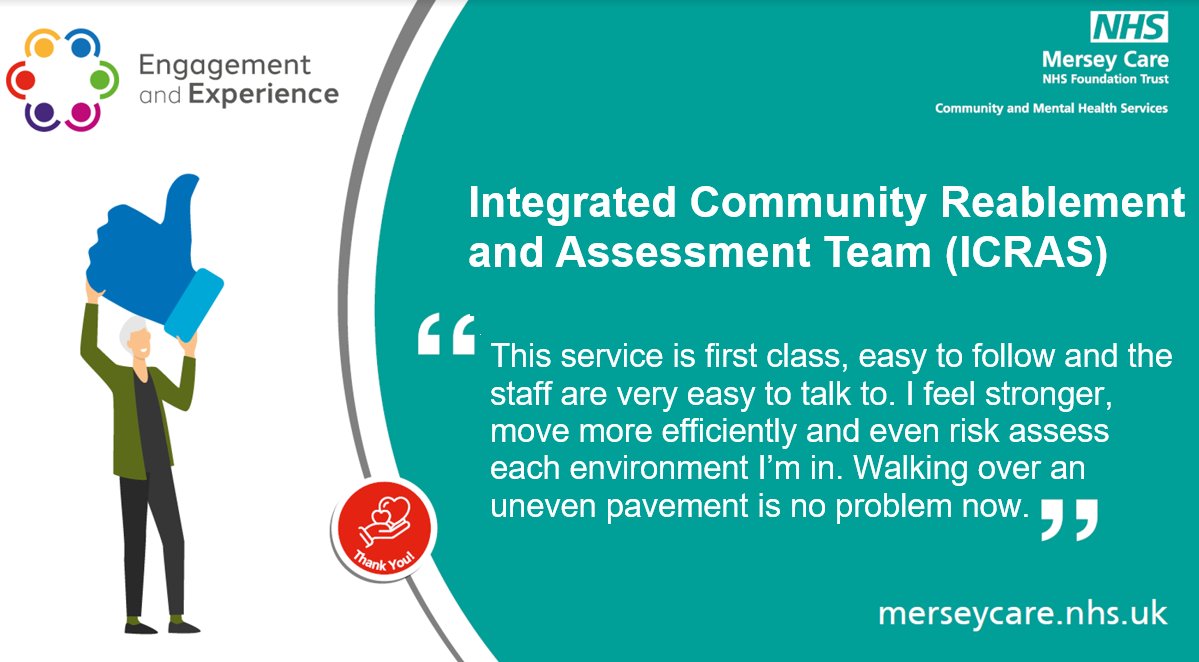 Mersey_Care's tweet photo. #MondayMotivation 

Well done to our Integrated Community Reablement and Assessment Team #ICRAS for receiving this compliment 🌟

'The service is first class and the staff are easy to talk to!'

Share your positive feedback ⬇

https://t.co/jM9Vi9KRsR  

#KindnessMatters https://t.co/bOwQi3DVOh